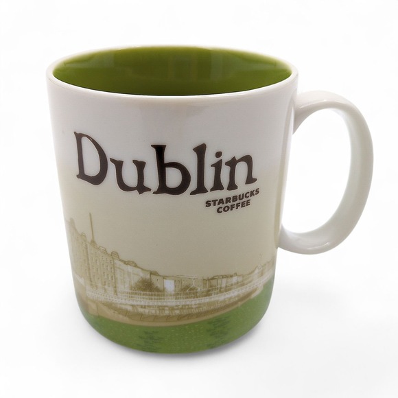 Starbucks Dublin Coffee Mug 16 fl oz City Collector Series Green Ireland Global - Picture 1 of 9